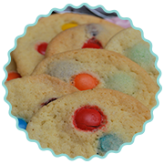 Cookies, vainilla con confites, chocolate, colores